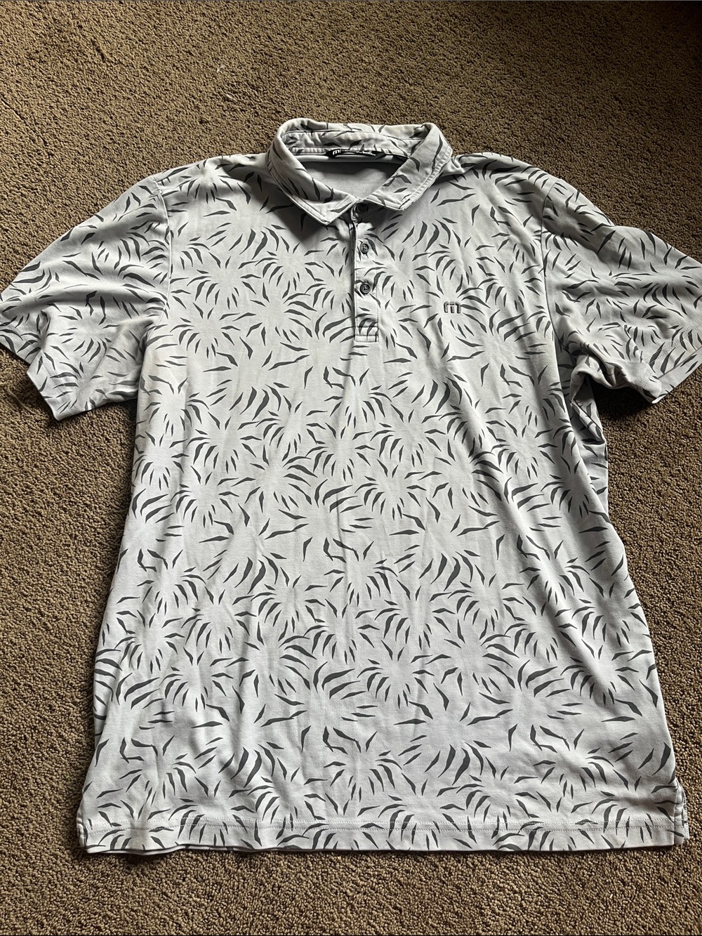 Travis Mathew Grey patterned Polo